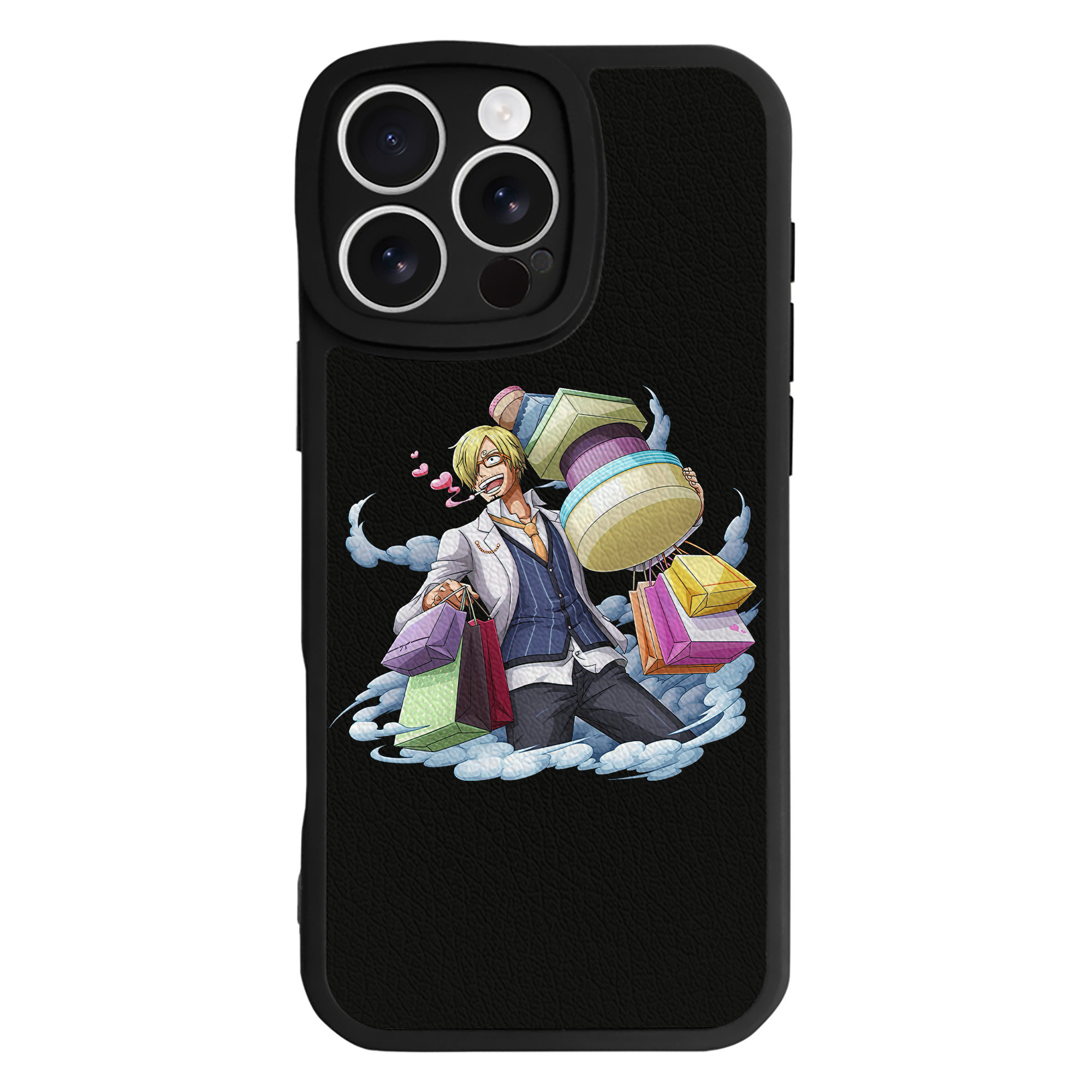 （画像用） ワンピース サンジ ONE PIECE Sanji 【iPhone 16シリーズ対応】シリコンスマホケース（レザー調） 材質：シリコン